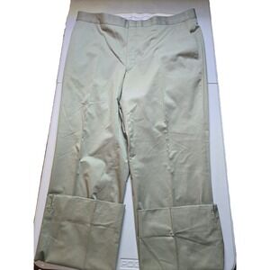 RC by Tom James Tailored Mens Khaki Flat Front Dress Pants 38x31 Light Green